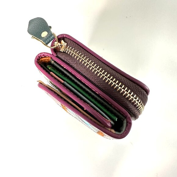 VERA PELLE | Italian Leather TriFold Multi Color Women Wallet Patchwork … - Picture 10 of 15